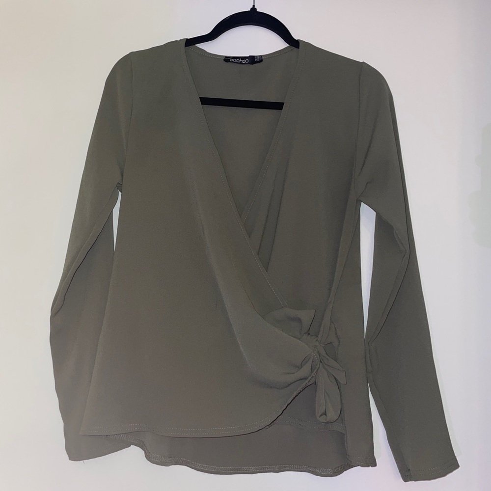 Olive Green Boohoo Blouse Size US10